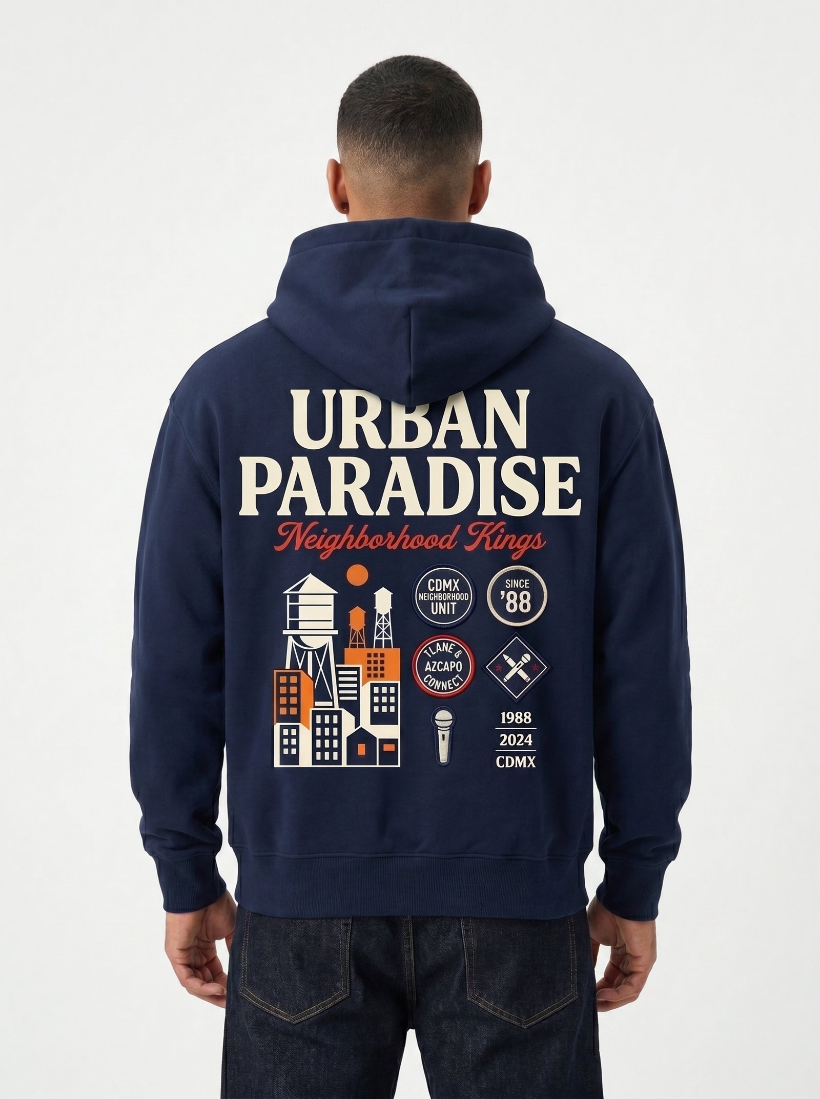 Hoodie Olivo Oversize Back